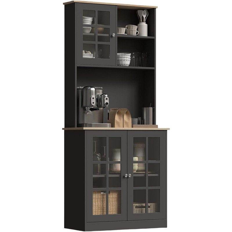 Honorine Axis 72" Freestanding Kitchen Pantry with Hutch - Large ...